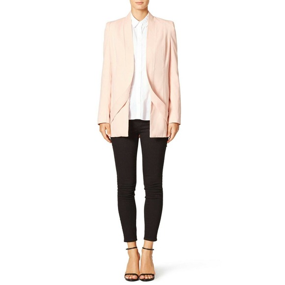Elliatt Jackets & Blazers - Elliatt Blush Blazer XS Open Front Collarless Pink
